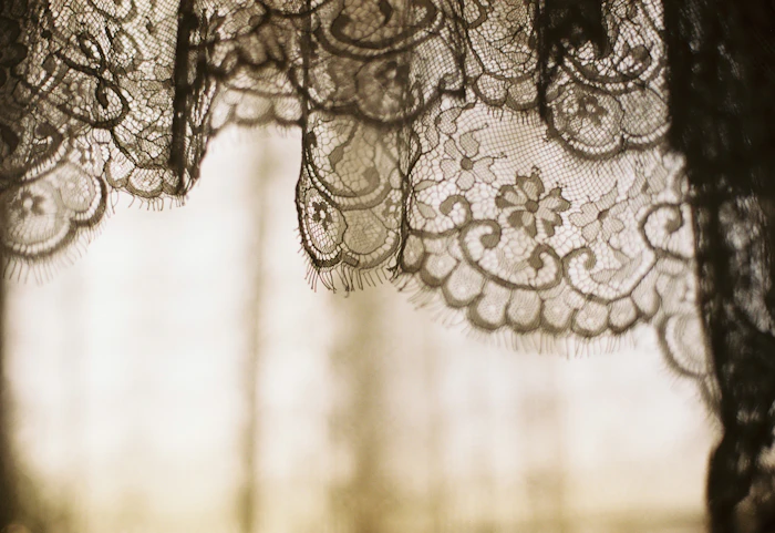Lingerie dentelle noire, macro texture